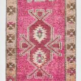 3x11 Soft Pink Mid Ceuntry Modern Turkish Wool Runner Rug, 87x339 Cm