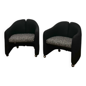 Paire de fauteuils italiens années 70 Eugenio Gerli Tecno
