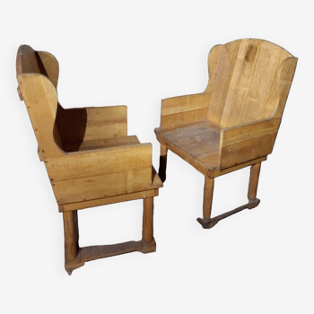 fir winged benches (pair)