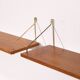 Pair of Danish teak and brass shelves 1960