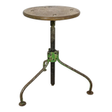 Industrial 3 legged factory swivel stool Green
