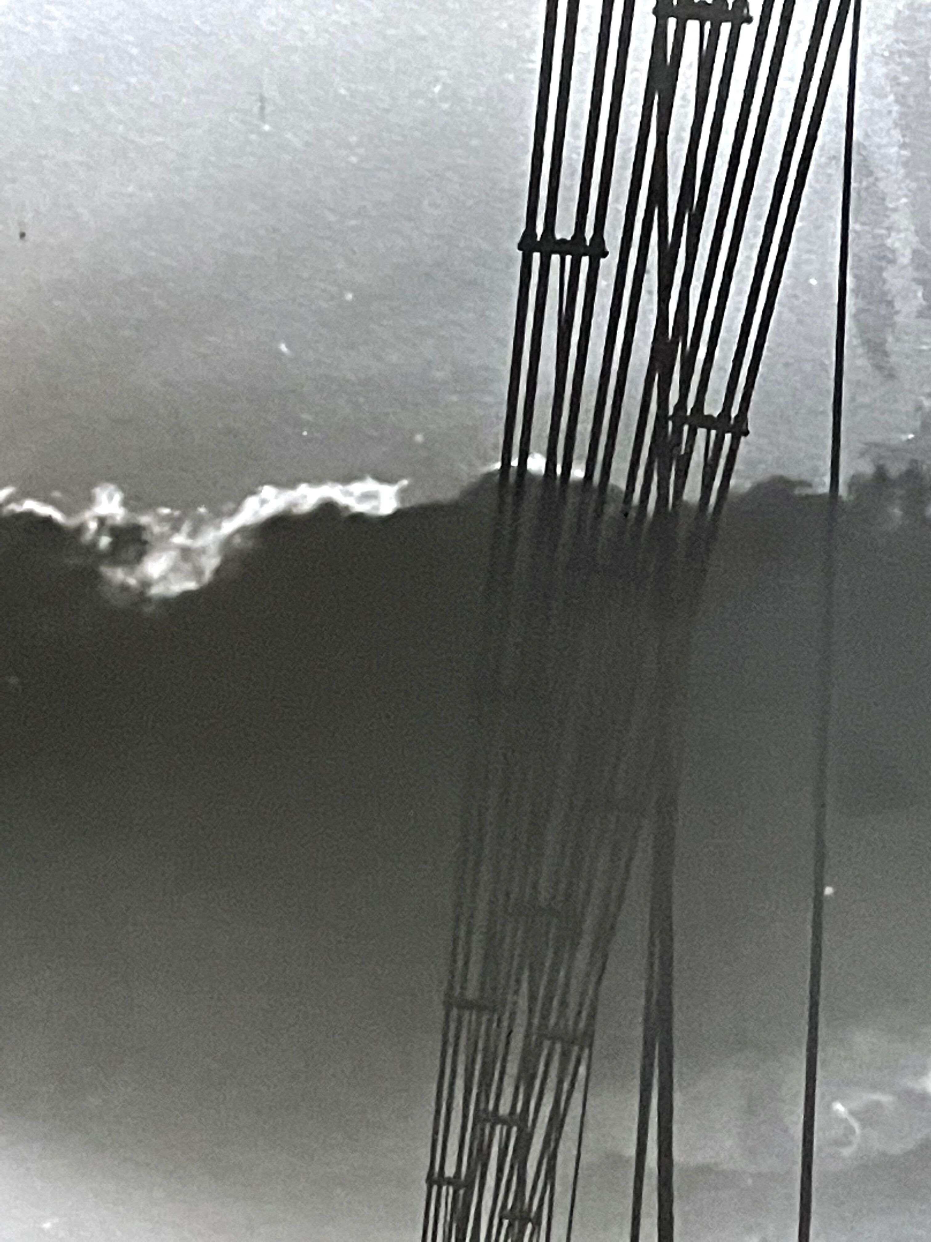 Photograph black and white silver print circa 1970 landscape bridge