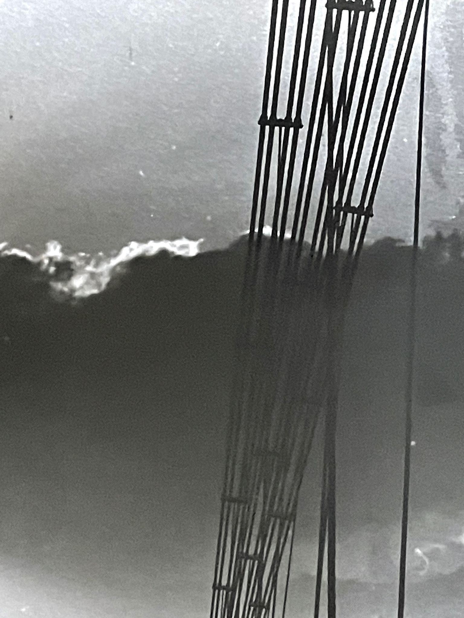 Photograph black and white silver print circa 1970 landscape bridge