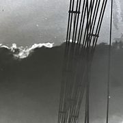 Photograph black and white silver print circa 1970 landscape bridge
