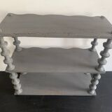 Antique grey wooden wall shelf – “bobine” model circa 1910