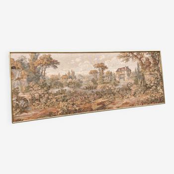Gobelin French framed wall hanging tapestry AUBUSSON 1950
