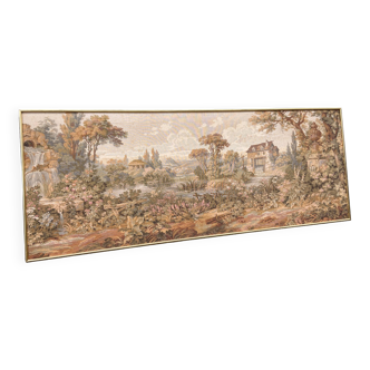 Gobelin French framed wall hanging tapestry AUBUSSON 1950
