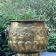 Large brass lion planter with a hallmark from the 19th century.