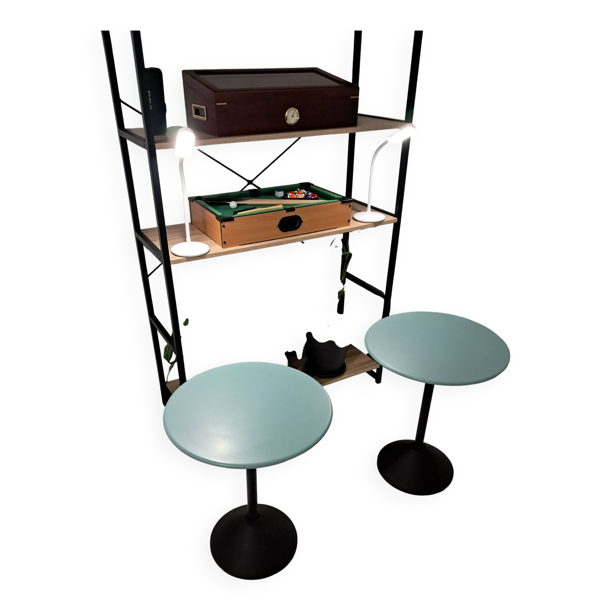 Set of postmodern side tables. Porada Arredi home.