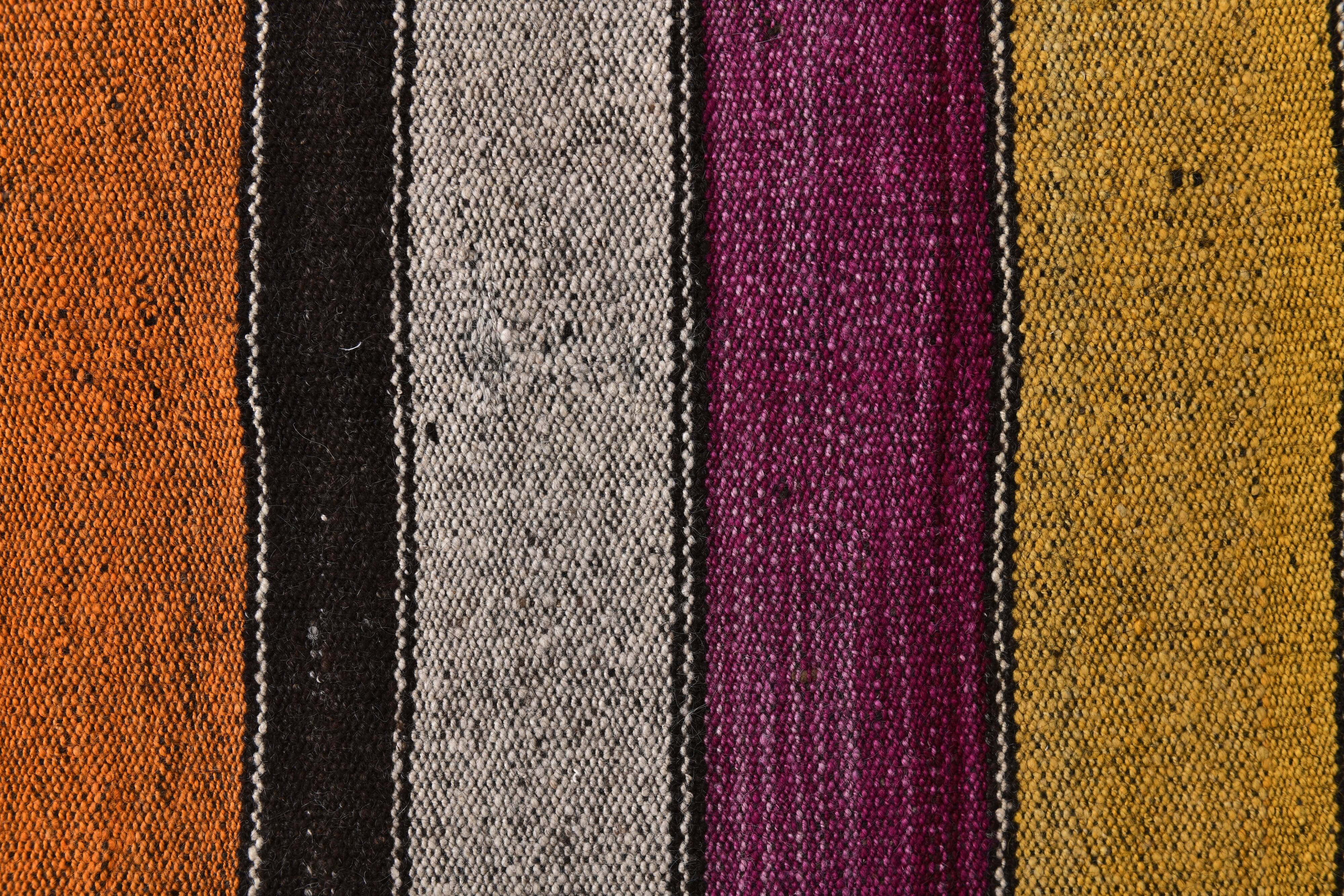 2x8 Purple Orange Kilim Runner Rug 71x24Cm