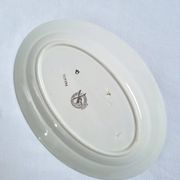 Oval dish Moulin des Loups Canada blue and orange Art Deco/Art Nouveau