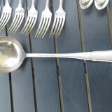 Set forks,spoons, ladle.silver metal
