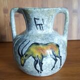 Vintage ceramic vase rock decoration