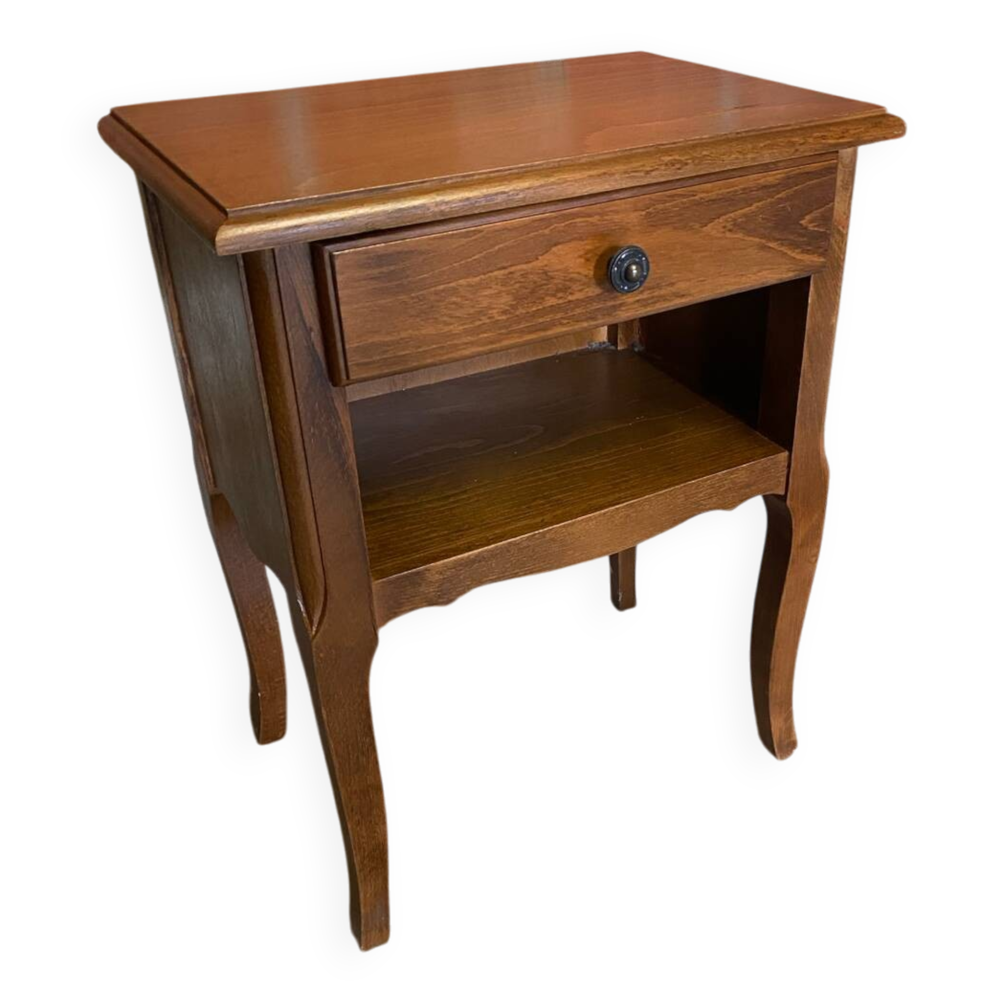 Chevet Table Nuit Style LOUIS XV Bois Tiroir + Case Vintage