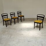 Lot de 4 chaises Thonet art déco 1930 , bouclette Jaune moutarde