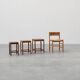 Set of 3 oak wood stacking tables in Art Deco style, France ca. 1925