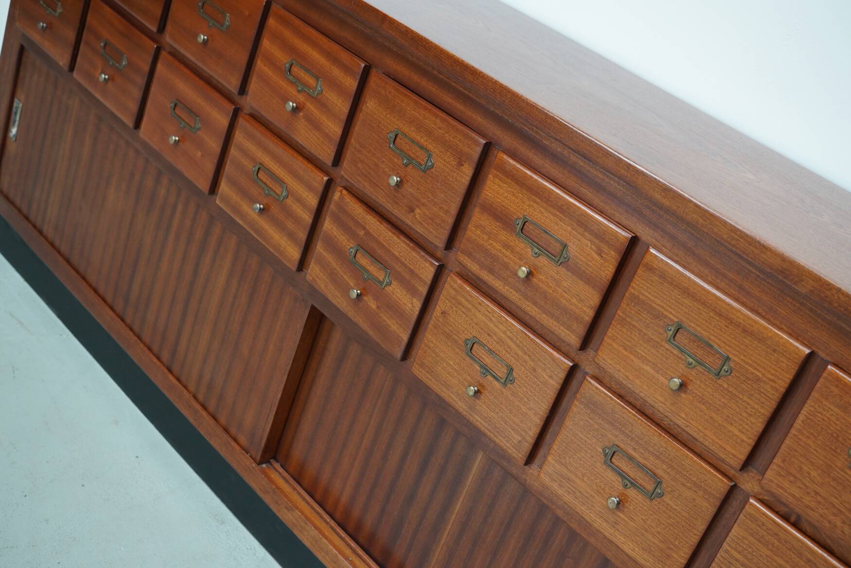 Vintage Mid-Century Dutch Hardwood Shop / Apothecary or Filing Cabinet