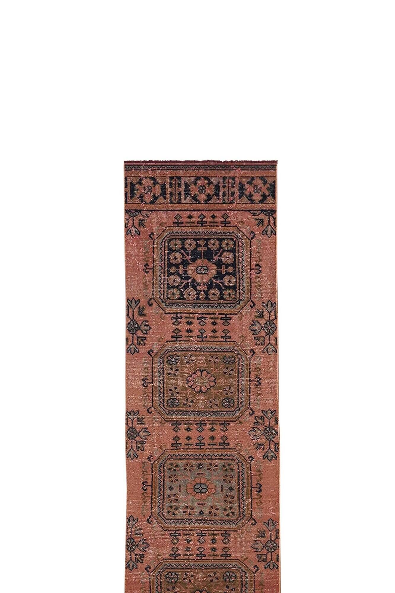 Vintage Turkish hallway rug 80x651 cm