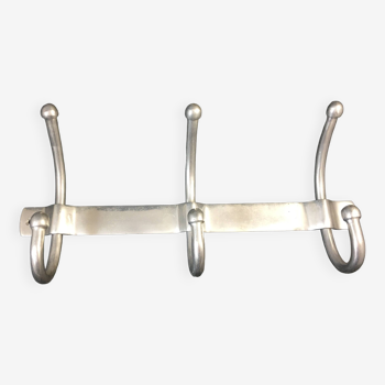 Vintage aluminum wall coat rack from the 60s/70s