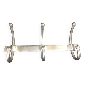 Vintage aluminum wall coat rack from the 60s/70s