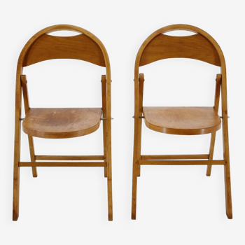 1950s Pair of B751 Folding Chair from Thonet/Ligna,Czechoslovakia