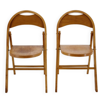 Paire de chaises pliantes B751 des années 1950 de Thonet/Ligna, Tchécoslovaquie
