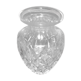 Bohemian crystal baluster vase - richly carved decoration engraved with clover