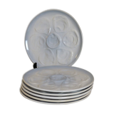 6 earthenware oyster plates