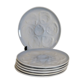 6 earthenware oyster plates