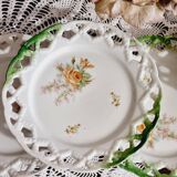 6 assiettes à desserts en porcelaine ajourée