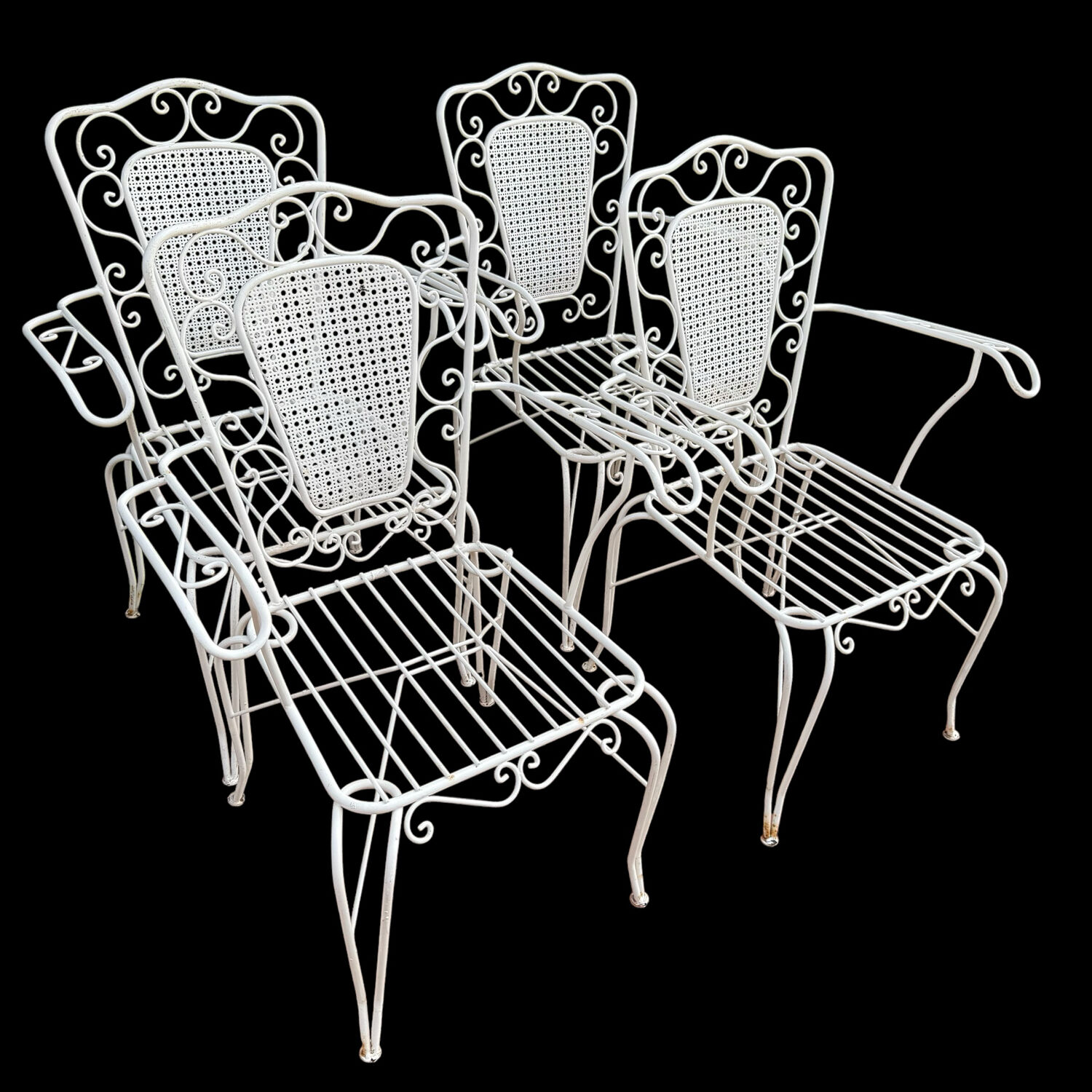 4 Provençal wrought iron armchairs from the 60s