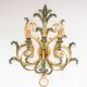 Large Italian wall lamp in gold and green metal. 90s