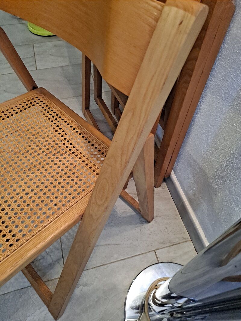 Ensemble de 4 chaises pliantes Aldo Jacober & Pierangela Beech & Cane Trieste