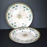 Set of 2 ART NOUVEAU flat plates in Sarreguemines Maple earthenware 1900