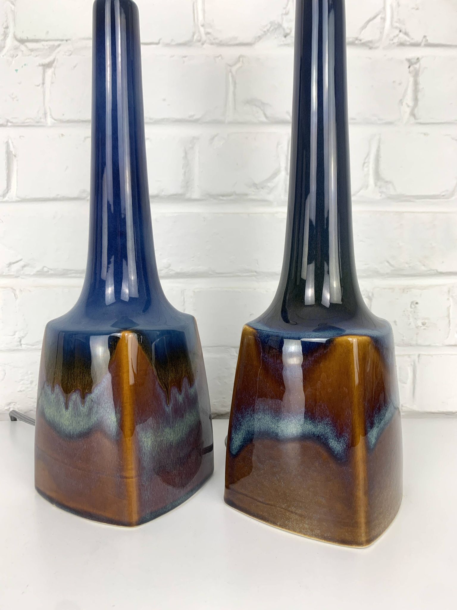 Pair of Scandinavian ceramic table lamps, Søholm Stentøj, Denmark, 1960