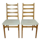 Set of 2 vintage Scandinavian chairs in teak and corduroy, 1960s