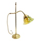 Brass and glass swan neck lamp