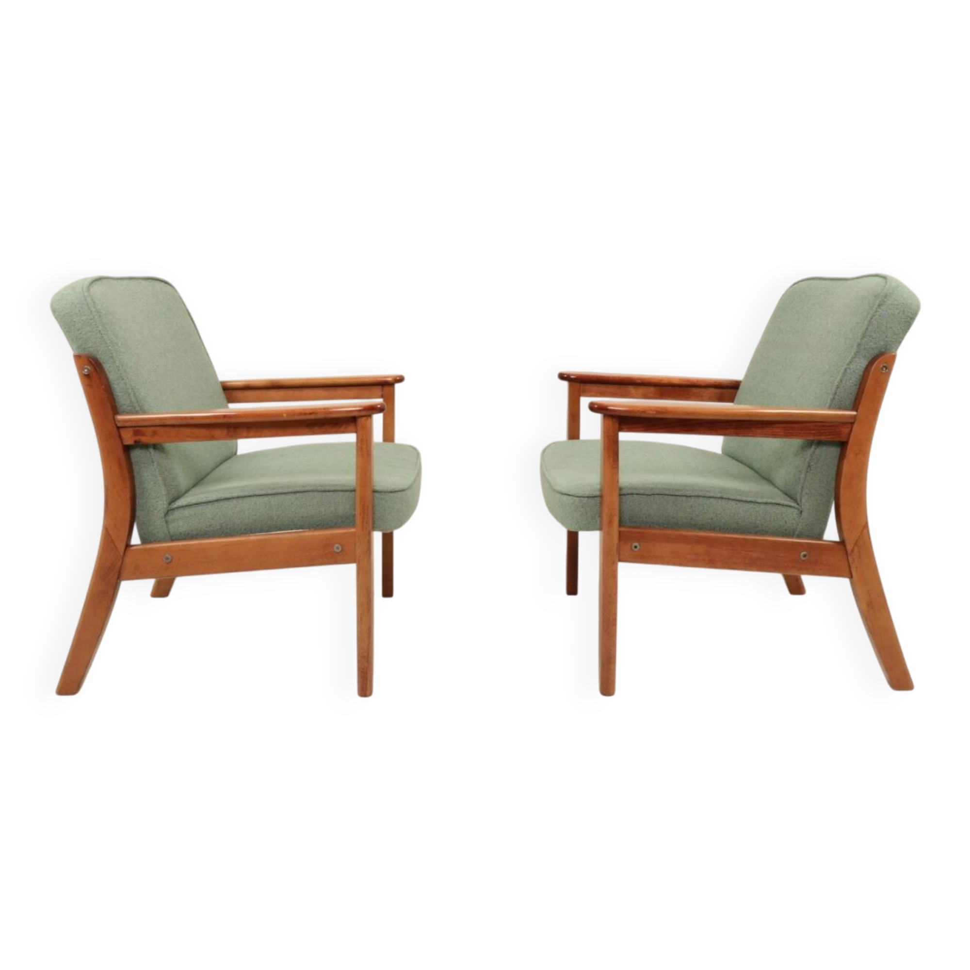 Pair de fauteuil le vert menthe l'année 1970