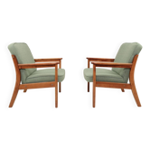 Pair of mint green armchairs from the 1970s.