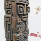 Lampe tiki totem sculptée à la main