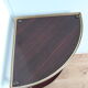 Shelf corner console notch in formica