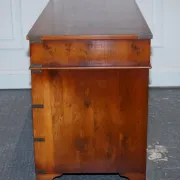 Vintage Military Campaign Twin Desk in Yew Wood