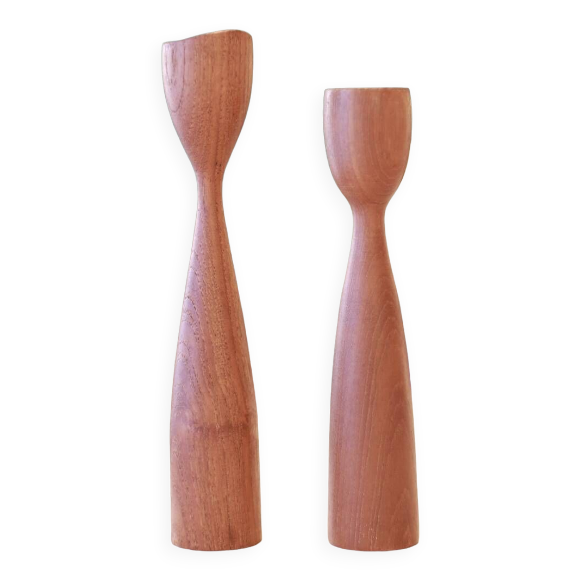 Scandinavian vintage teak candle holders