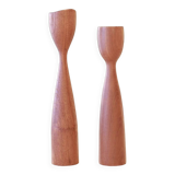 Scandinavian vintage teak candle holders