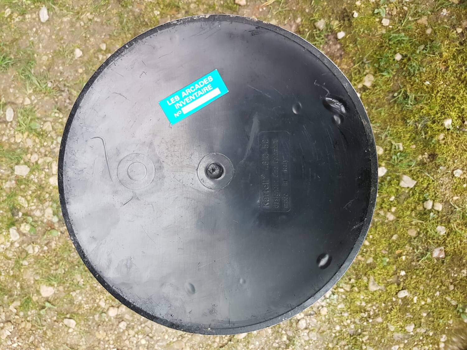 Umbrella holder trash can kartell 4610-50 design gino colombini black & stainless steel #a658