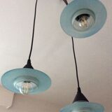 Waterfall chandelier 3 saucers in glass paste 70s-80s