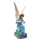 Large altar angel 42.5 cm plaster church statue sulphide eyes XIX