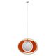 Suspension italienne orange et blanche des années 1970 — Sculpture moderne de l'ère spatiale