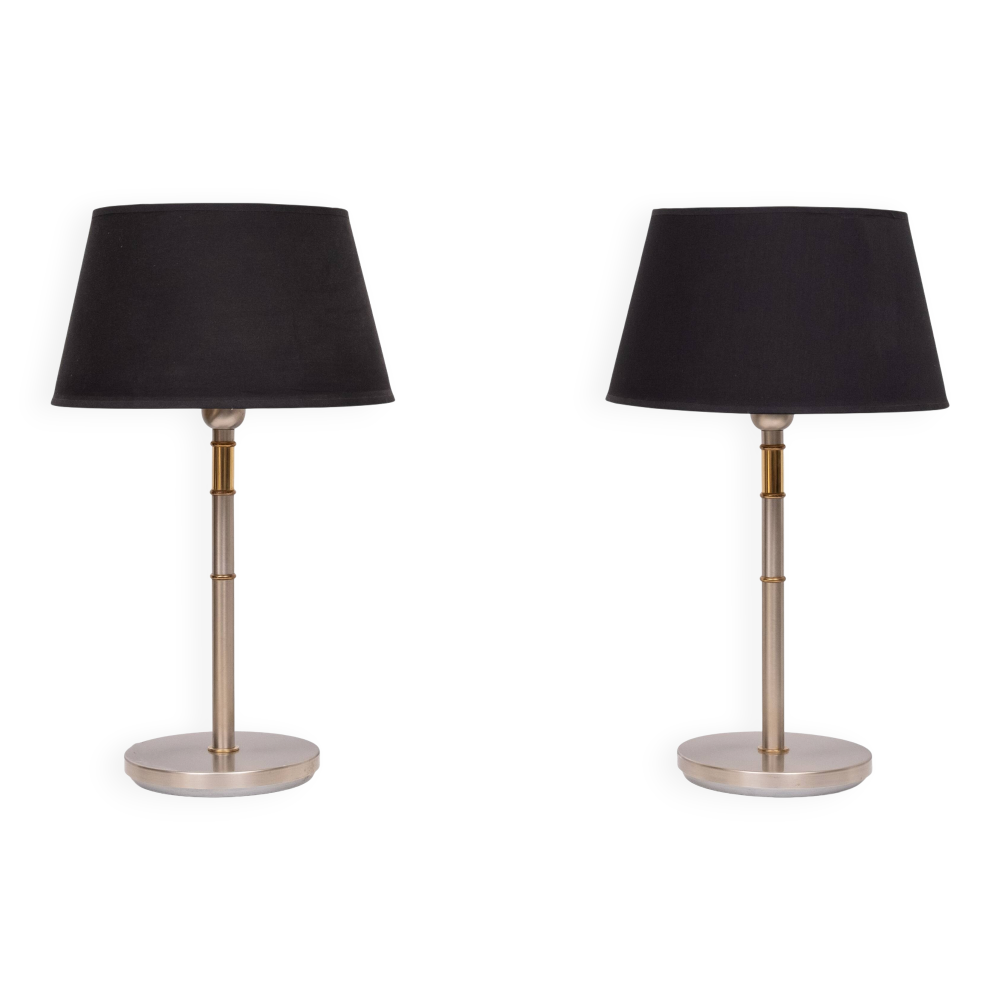 Two Tone Brass Aluminum table lamps 1980s Germany