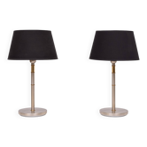 Lampes de table en laiton et aluminium bicolores des années 1980, Allemagne